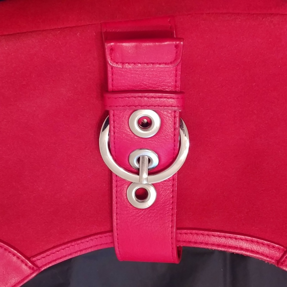 Red leather handbag - Picture 2 of 4